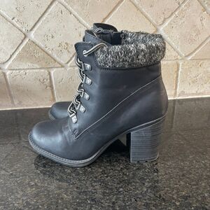 Esprit Boots Womens 7M black Lace Up High Heel Ankle